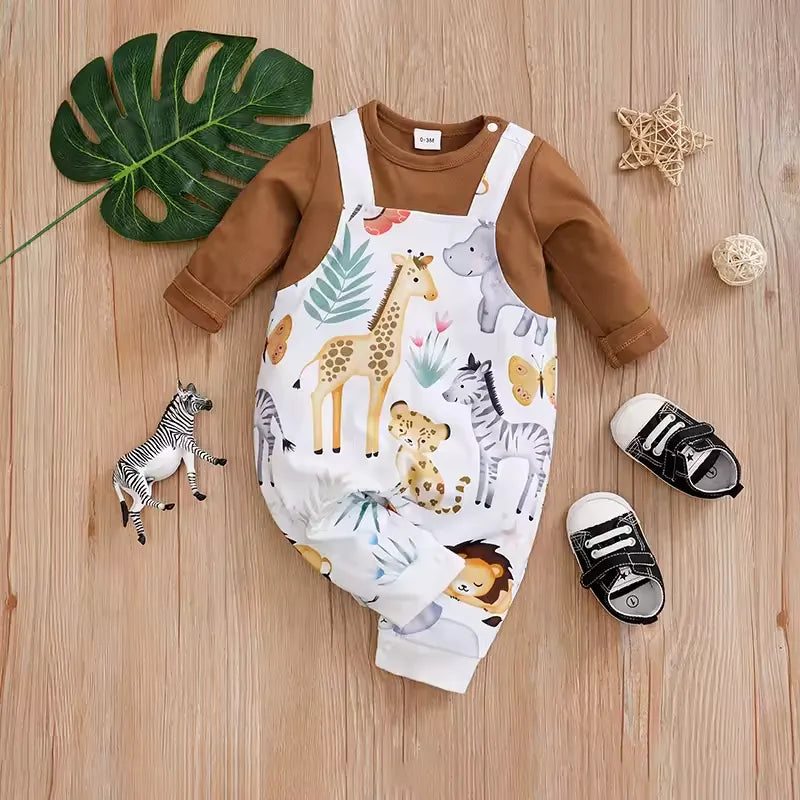 Macacao Infantil de Manga Longa Safari Baby 0 a 18 Meses Varialle 