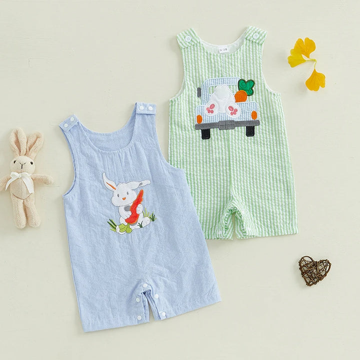 Macacão Menino com Estampa de Coelho e Carro 0 a 24 Meses Varialle