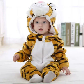 Macacão Pijama Infantil de Bichinhos com Capuz - Zoo Baby - Varialle
