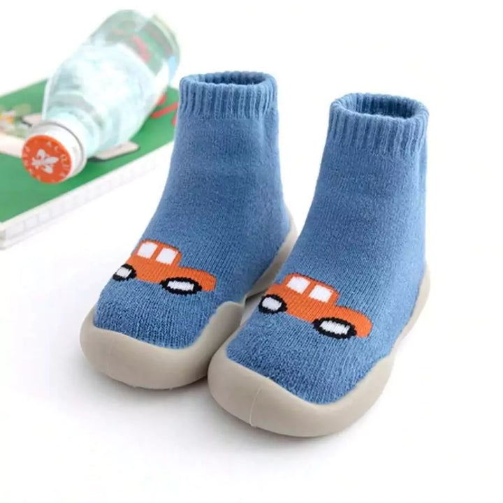 Meia com Sola Antiderrapante para Bebê Carrinho 6 a 24M
