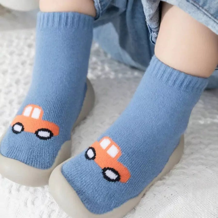 Meia com Sola Antiderrapante para Bebê Carrinho 6 a 24M