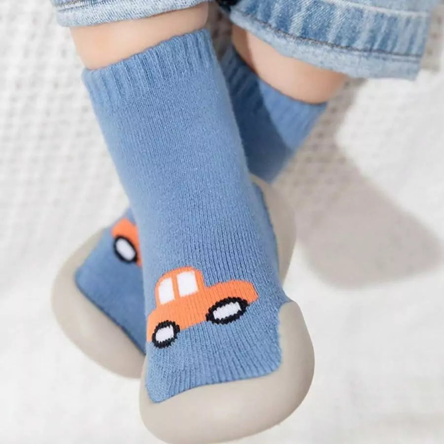 Meia com Sola Antiderrapante para Bebê Carrinho 6 a 24M