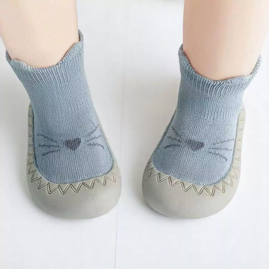 Meia com Sola Antiderrapante para Bebê – Primeiros Passos 0 a 2 Anos