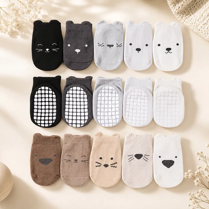 Meia Antiderrapante Infantil Kit 10 Pares Bichinhos (Unissex) | Varialle
