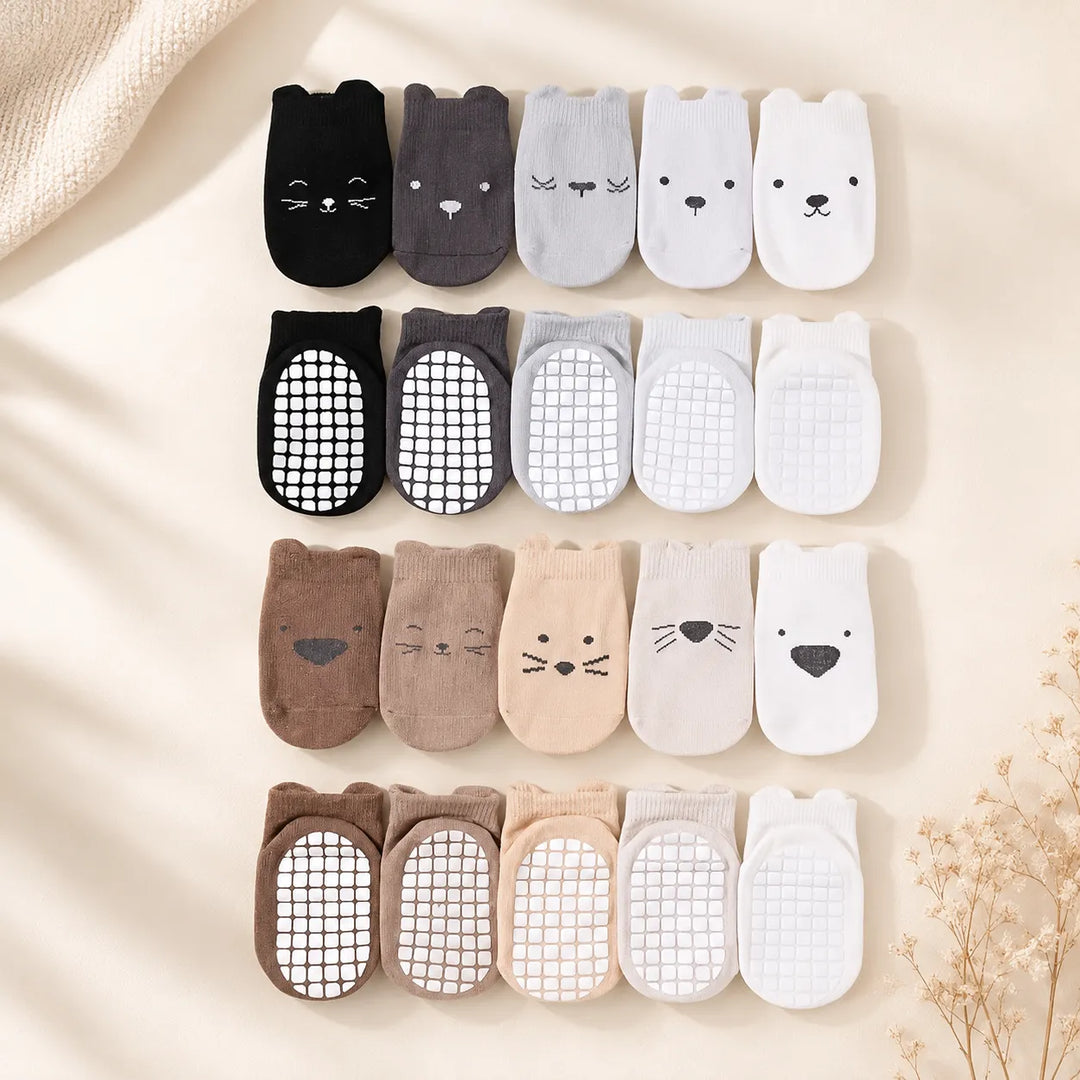 Meia Antiderrapante Infantil Kit 10 Pares Bichinhos (Unissex) | Varialle