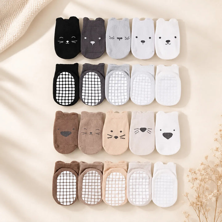 Meia Antiderrapante Infantil Kit 10 Pares Bichinhos (Unissex) | Varialle