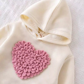 Moletom Bebê Menina Coração Texturizado com Capuz 6 Meses a 3 Anos Varialle