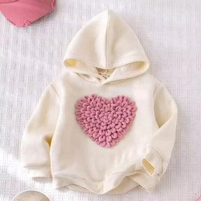 Moletom Bebê Menina Coração Texturizado com Capuz 6 Meses a 3 Anos Varialle