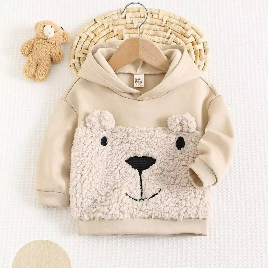 Moletom Bebê Menino Ursinho Texturizado com Capuz 6 Meses a 3 Anos Varialle