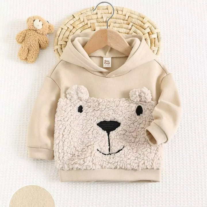 Moletom Bebê Menino Ursinho Texturizado com Capuz 6 Meses a 3 Anos Varialle