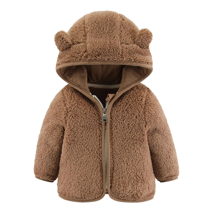 Casaco Infantil de Pelúcia Com Capuz (Unissex)