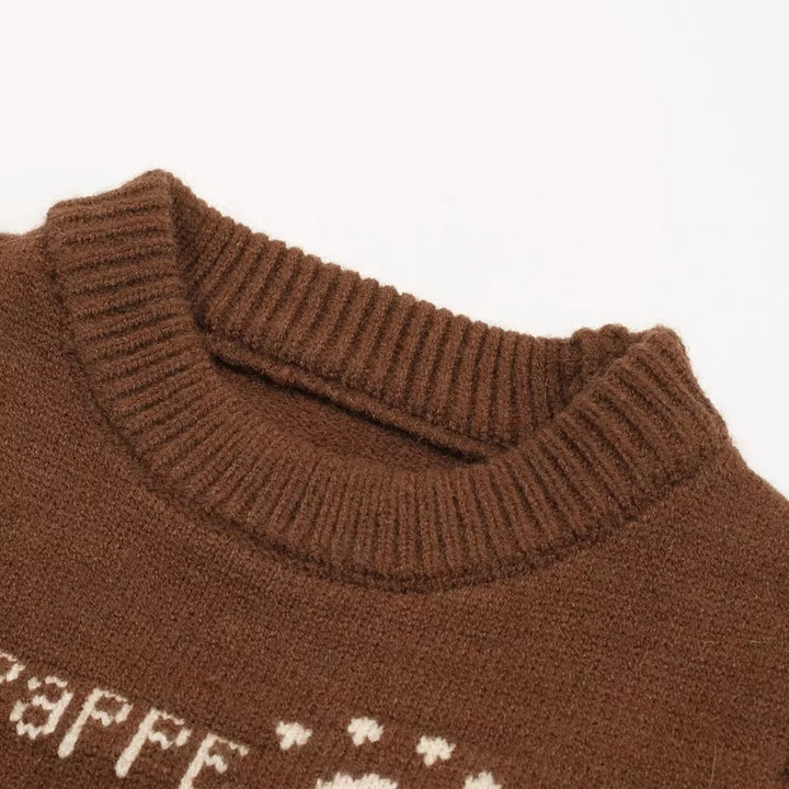 Suéter de Tricô Infantil Cachorrinho Fofo Marrom 2 a 7 Anos