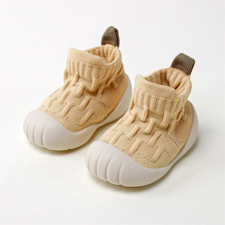 Tênis Meia Infantil Antiderrapante KickBaby Conforto Cano Alto Amarelo - Varialle