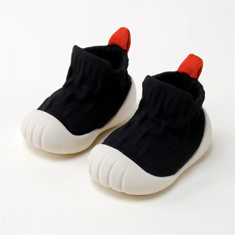 Tênis Meia Infantil Antiderrapante KickBaby Conforto Cano Alto Preto - Varialle