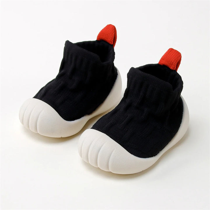 Tênis Meia Infantil Antiderrapante KickBaby Conforto Cano Alto Preto - Varialle