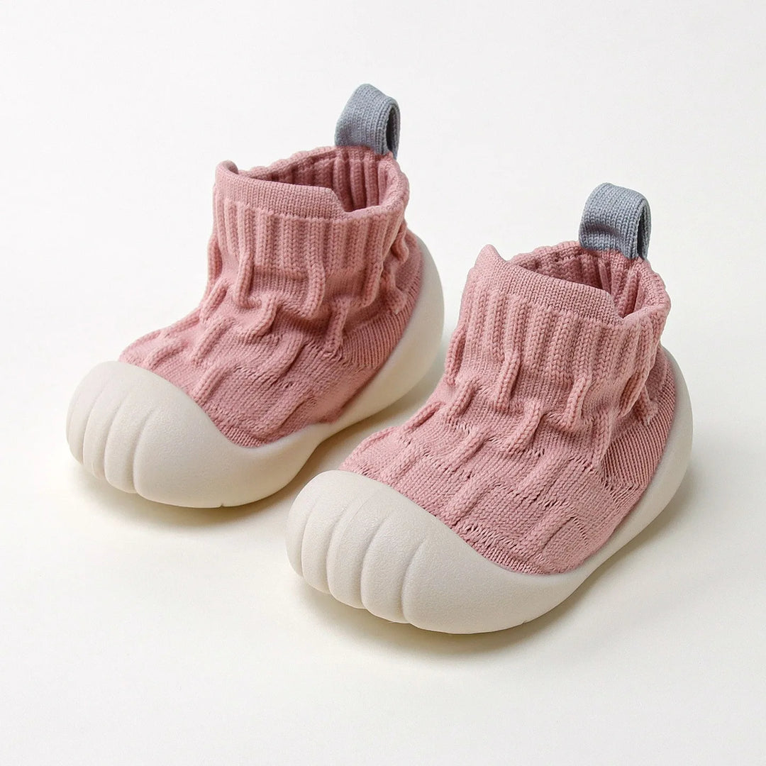 Tênis Meia Infantil Antiderrapante KickBaby Conforto Cano Alto Rosa - Varialle