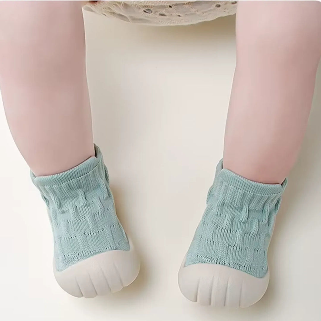 Tênis Meia Infantil Antiderrapante KickBaby Conforto Cano Alto Verde - Varialle