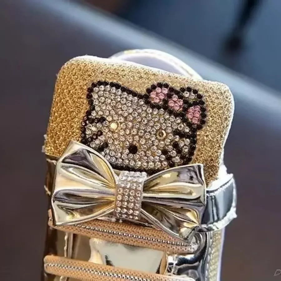 Tênis Infantil Feminino Botinha Gatinha LED