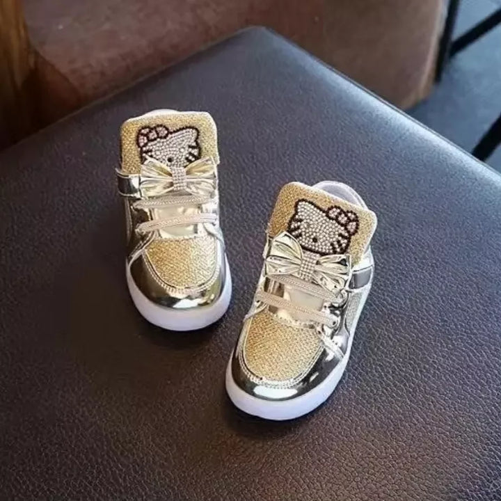 Tênis Infantil Feminino Botinha Gatinha LED