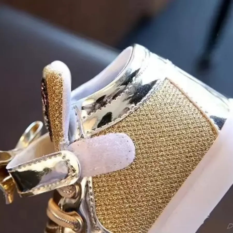 Tênis Infantil Feminino Botinha Gatinha LED