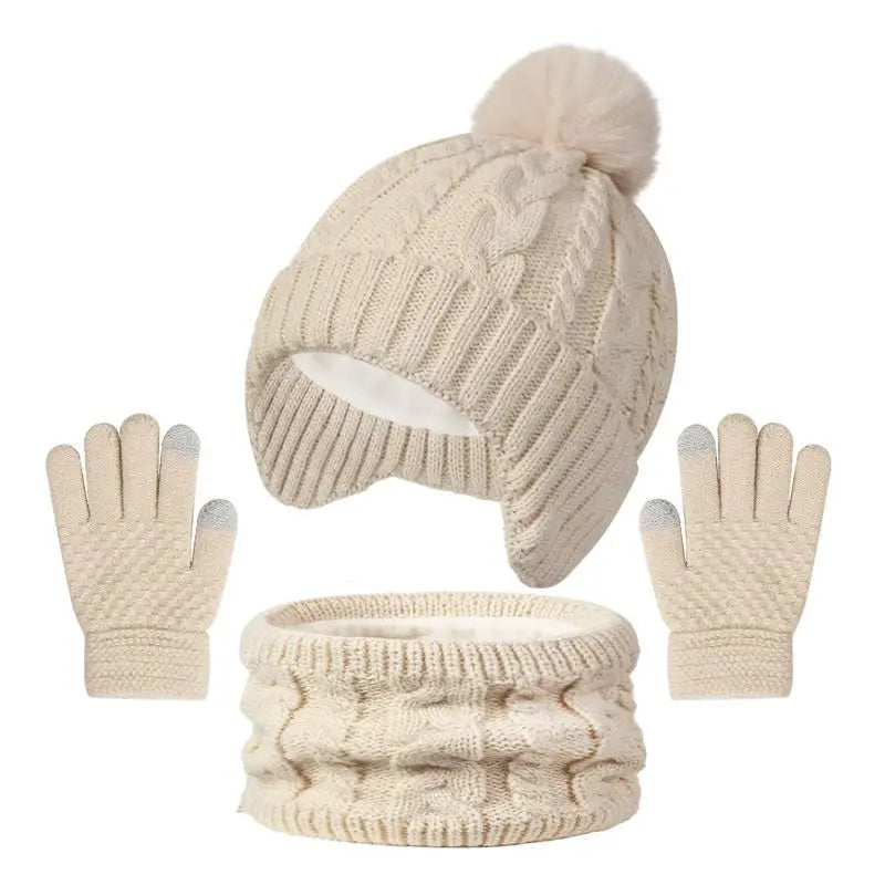 Touca Infantil - Kit Inverno com Luvas e Gola de Pescoço (Unissex) Varialle