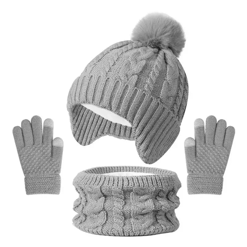 Touca Infantil - Kit Inverno com Luvas e Gola de Pescoço (Unissex) Varialle