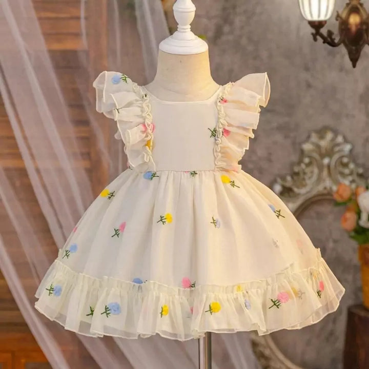 Vestido Infantil Encanto das Flores 6 Meses a 3 Anos