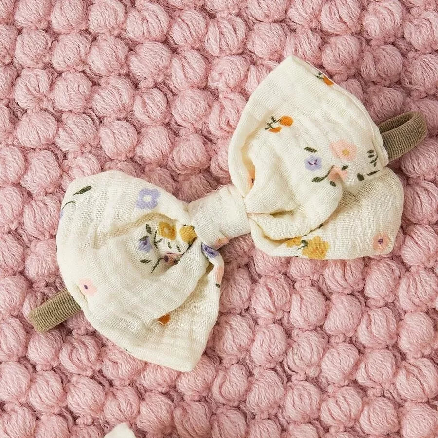 Vestido Infantil Floral com Faixa de Cabelo 6 Meses a 3 Anos