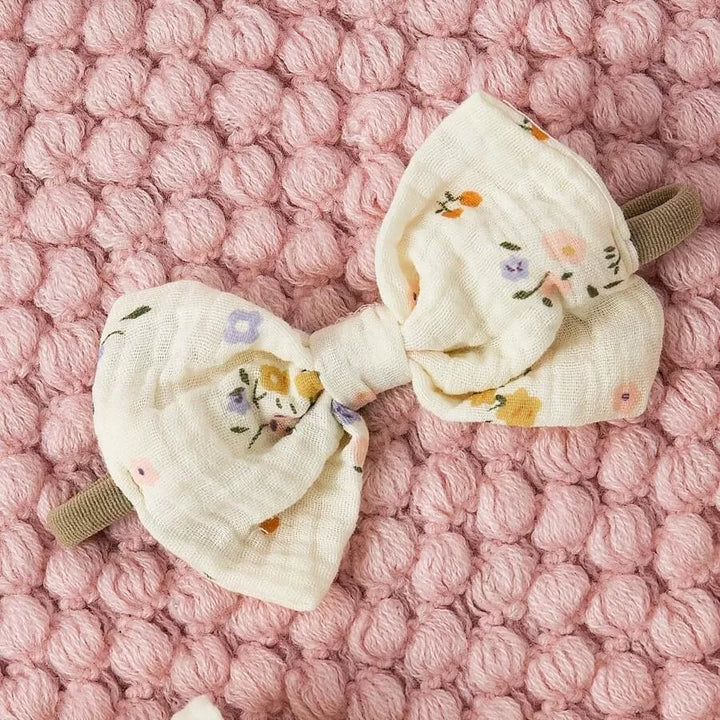 Vestido Infantil Floral com Faixa de Cabelo 6 Meses a 3 Anos