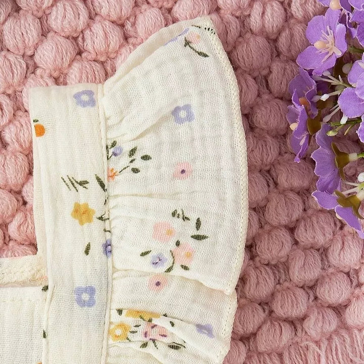 Vestido Infantil Floral com Faixa de Cabelo 6 Meses a 3 Anos