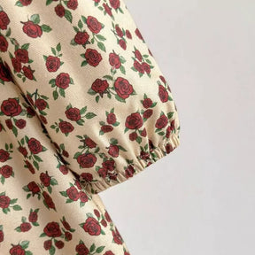 Vestido Infantil Floral com Laço 6 Meses a 3 Anos