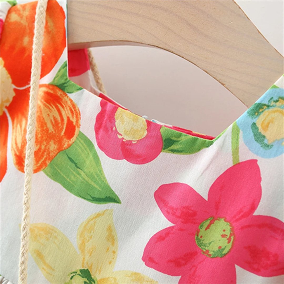 Vestido Infantil Floral e Bolsa de Brinde 9 Meses a 3 Anos - Varialle