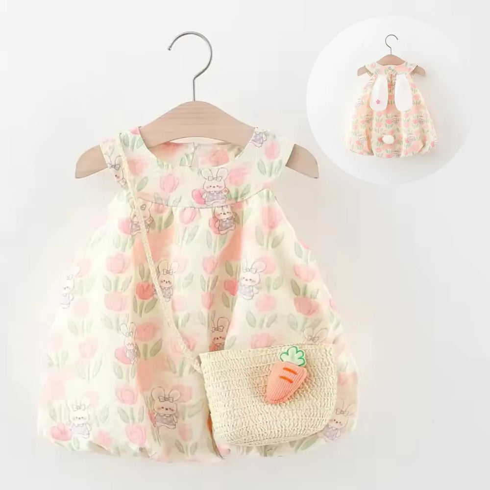 Vestido Infantil FunnyBunny e Bolsa Brinde 9 Meses a 4 Anos Varialle