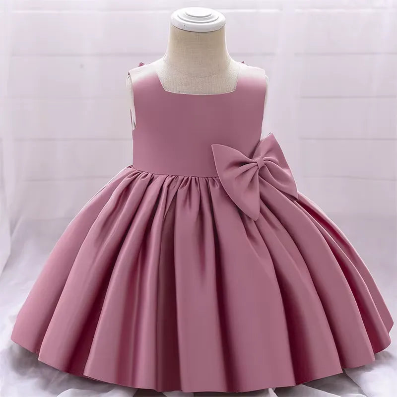 Vestido Infantil com Laço para Festas 3 Meses a 10 Anos Varialle