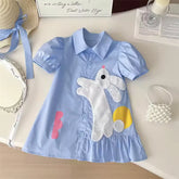 Vestido Infantil de Algodão com Estampa de Coelho 3 a 7 Anos Varialle