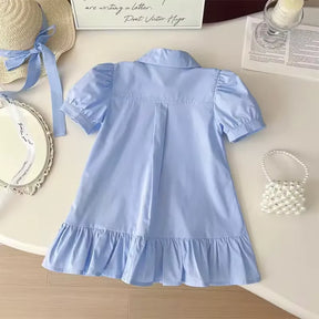 Vestido Infantil de Algodão com Estampa de Coelho 3 a 7 Anos Varialle