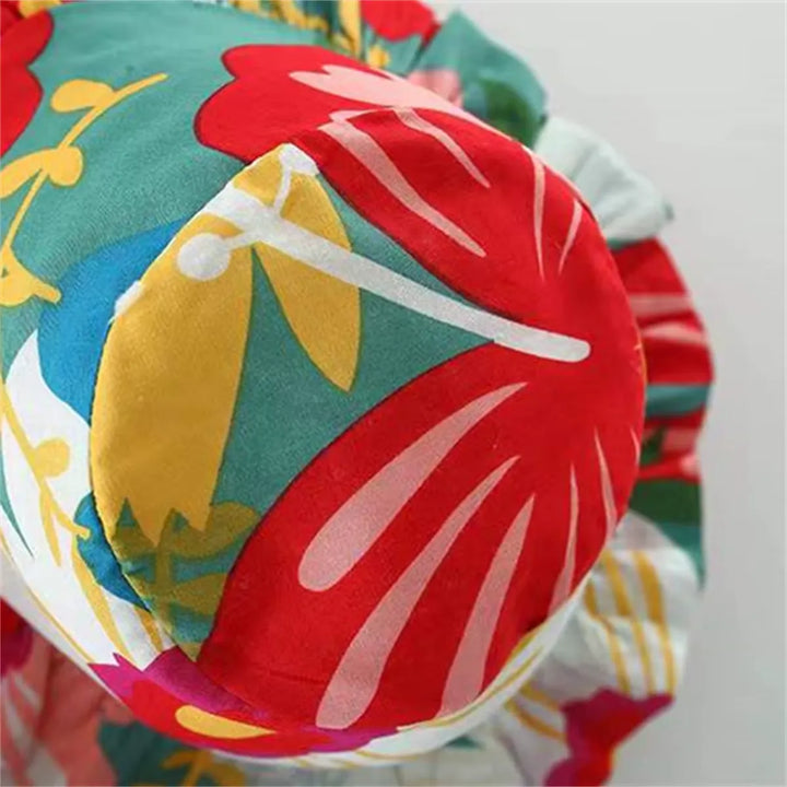 Vestido e Chapéu Bebê Menina - Estampa Tropical 9 Meses a 3 Anos, Varialle