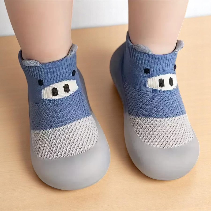 meia com sola antiderrapante respirável para bebê de 6 meses a 3 anos com estampa animal Varialle