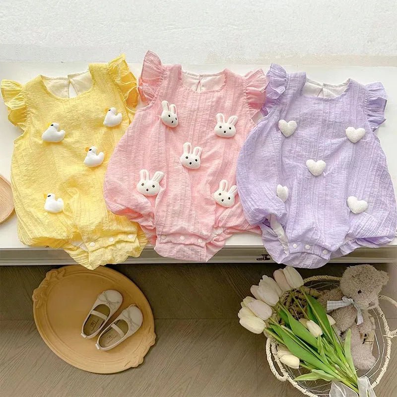 Body Infantil com Apliques Fofos e Mangas Voadoras - 3 a 24 Meses | LANÇAMENTO BLACK FRIDAY - Varialle