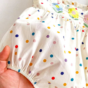 Bodysuit Colorido em Algodão com Bordado Floral para Bebês - 0 a 24 Meses - Varialle