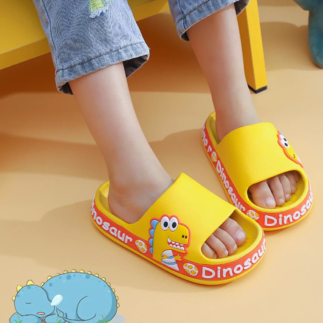 Chinelos Infantis Divertidos com Dinossauro Antiderrapantes - Varialle