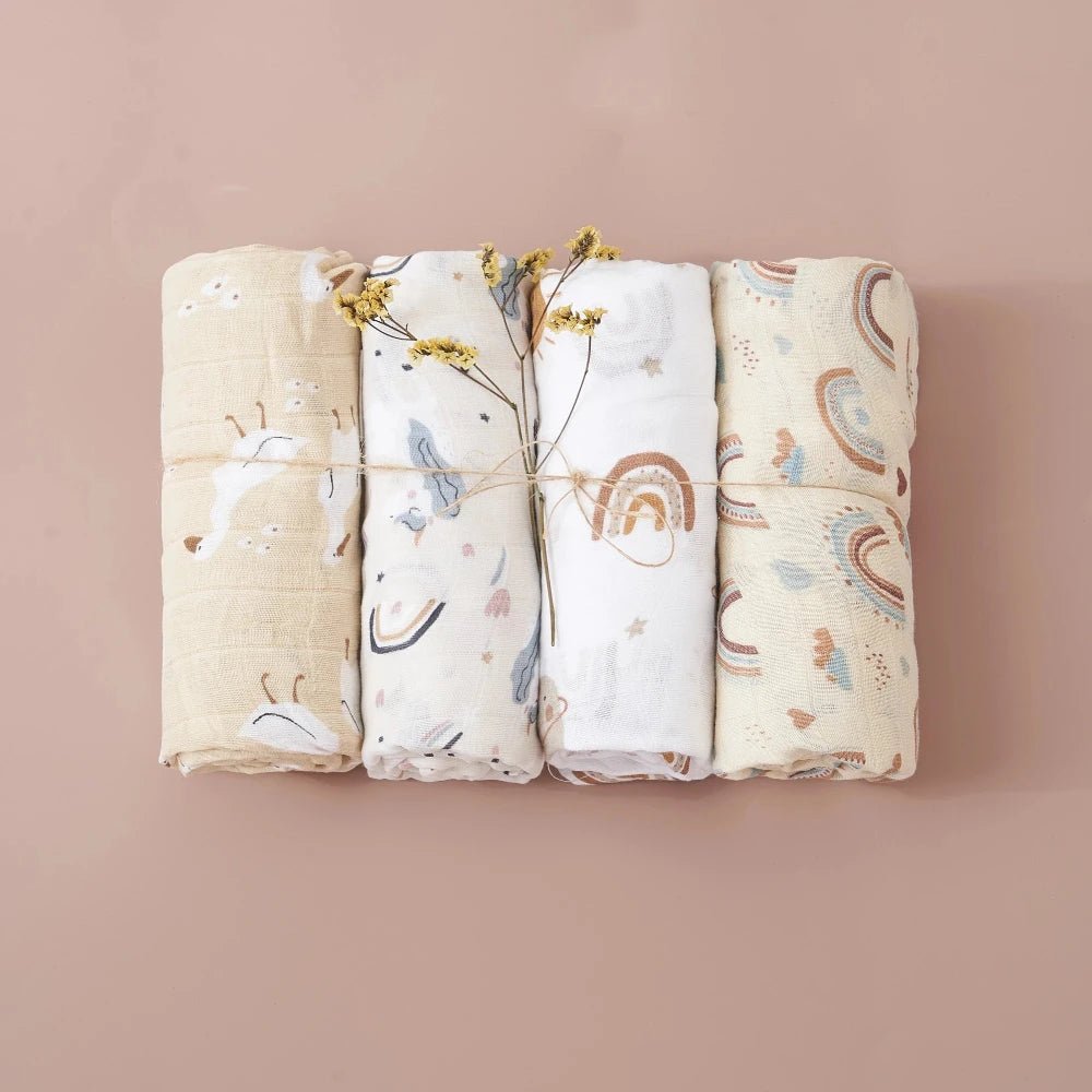 Cobertor de Musselina para Bebês - Kit 4 Peças, 100% Algodão, 120x110cm, Suave e Respirável - Varialle