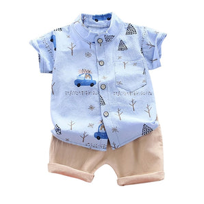 Conjunto Bebês para Meninos Camisa com Estampa de Urso e Shorts - TeddyKids - Varialle