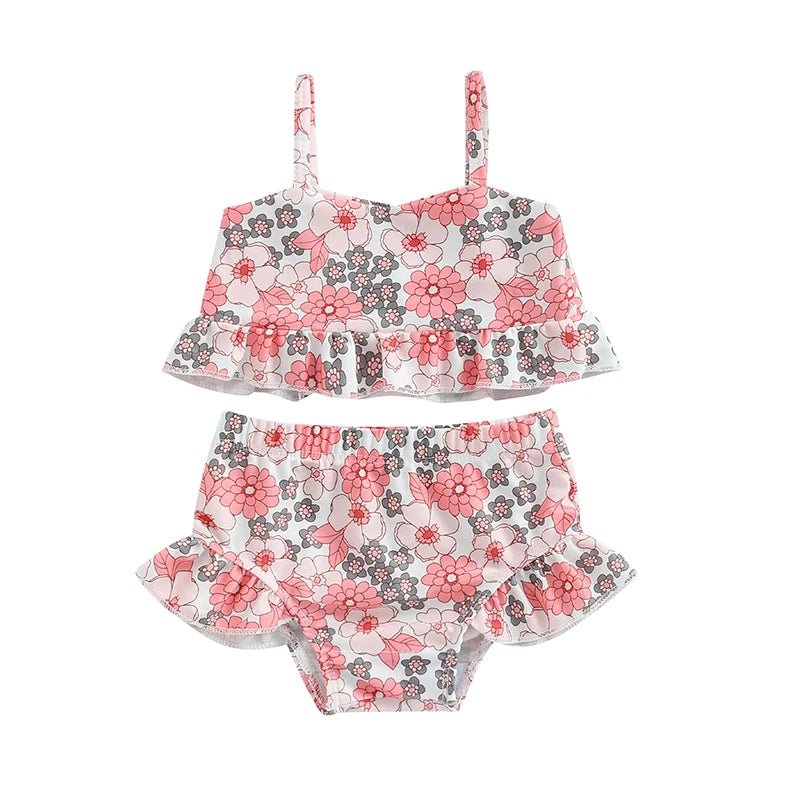 Conjunto Biquíni Infantil Ombro a Ombro com Babados 6 Meses a 3 Anos - Varialle