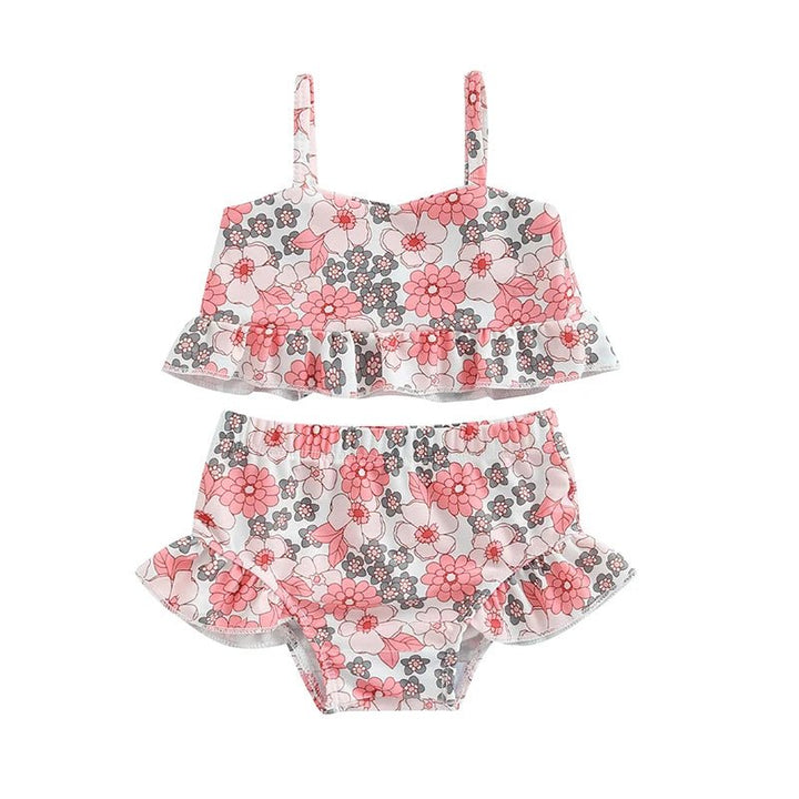 Conjunto Biquíni Infantil Ombro a Ombro com Babados 6 Meses a 3 Anos - Varialle