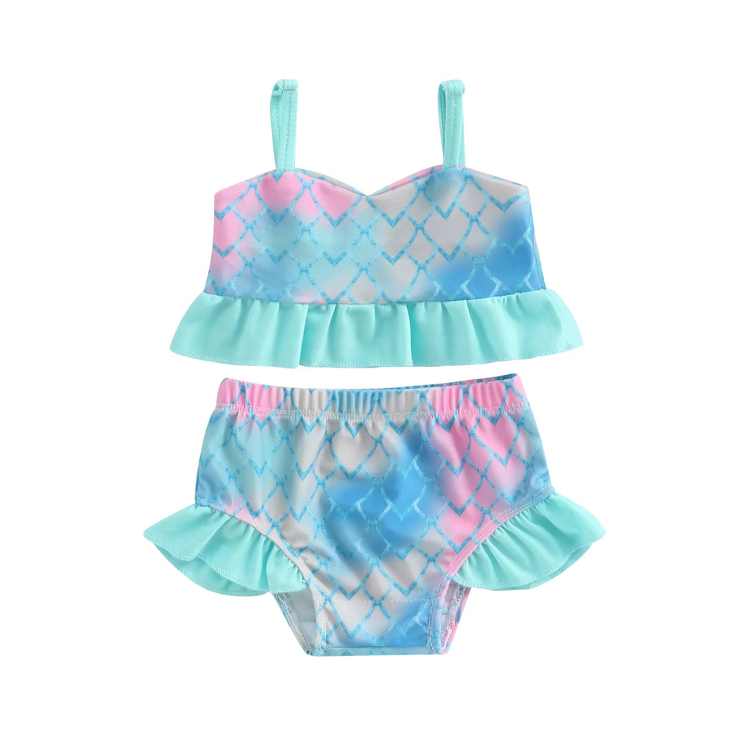 Conjunto Biquíni Infantil Ombro a Ombro com Babados 6 Meses a 3 Anos - Varialle