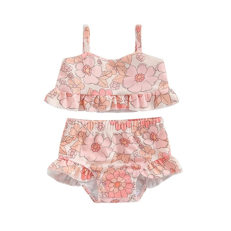 Conjunto Biquíni Infantil Ombro a Ombro com Babados 6 Meses a 3 Anos - Varialle