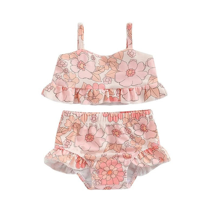 Conjunto Biquíni Infantil Ombro a Ombro com Babados 6 Meses a 3 Anos - Varialle