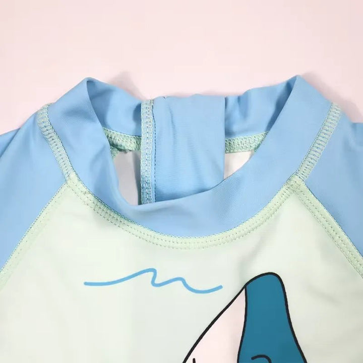 Conjunto de Natação Infantil com Estampa de Tubarão e Proteção UV - 3 Peças - Varialle