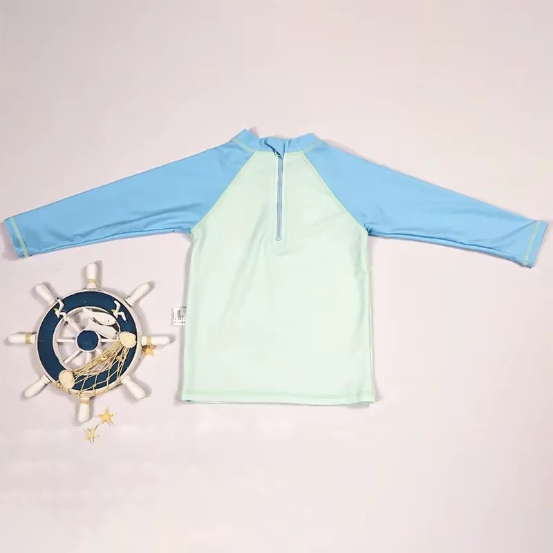 Conjunto de Natação Infantil com Estampa de Tubarão e Proteção UV - 3 Peças - Varialle